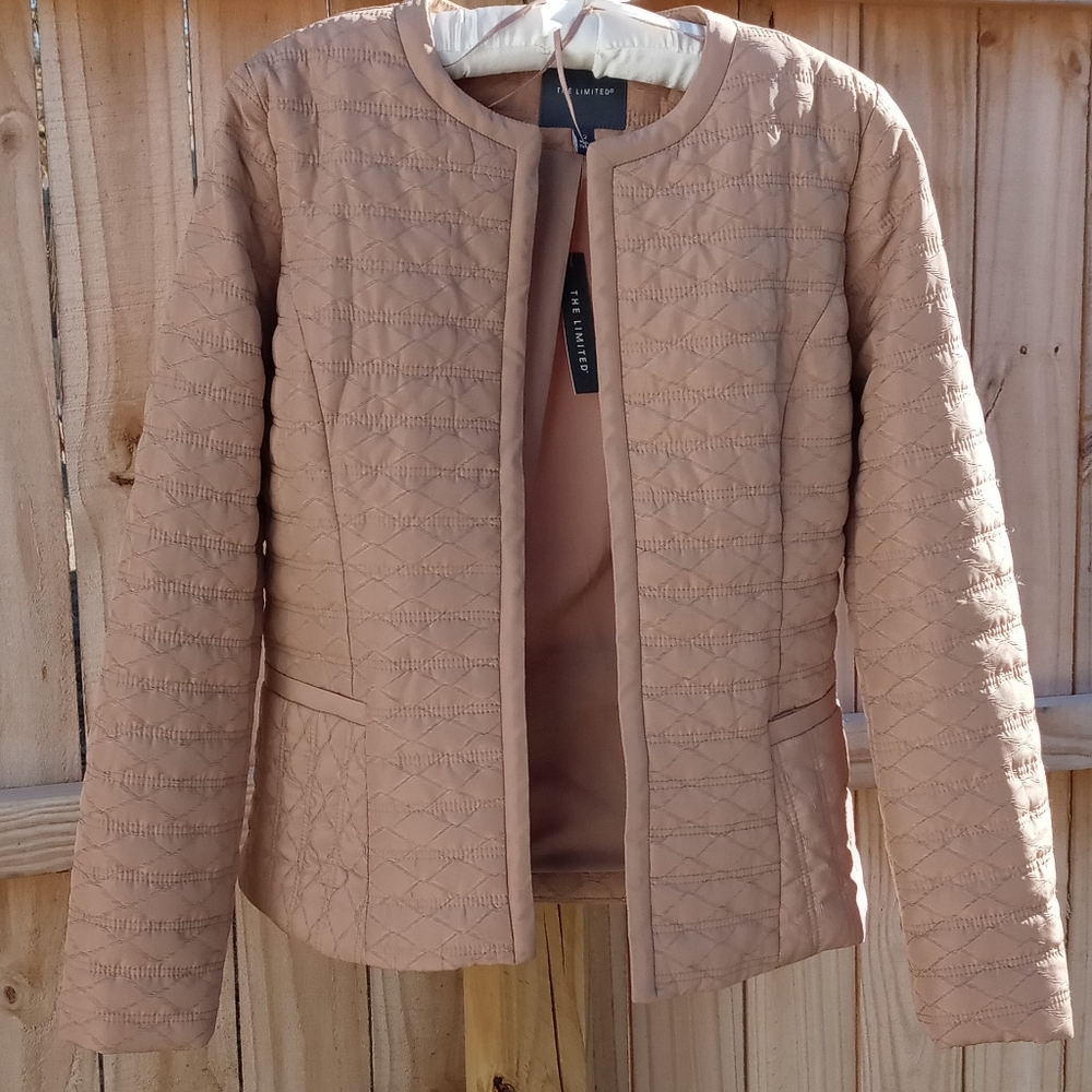 The Limited Women's Quilted Lightweight Sandstone Jacket, Tailored, Sz 2